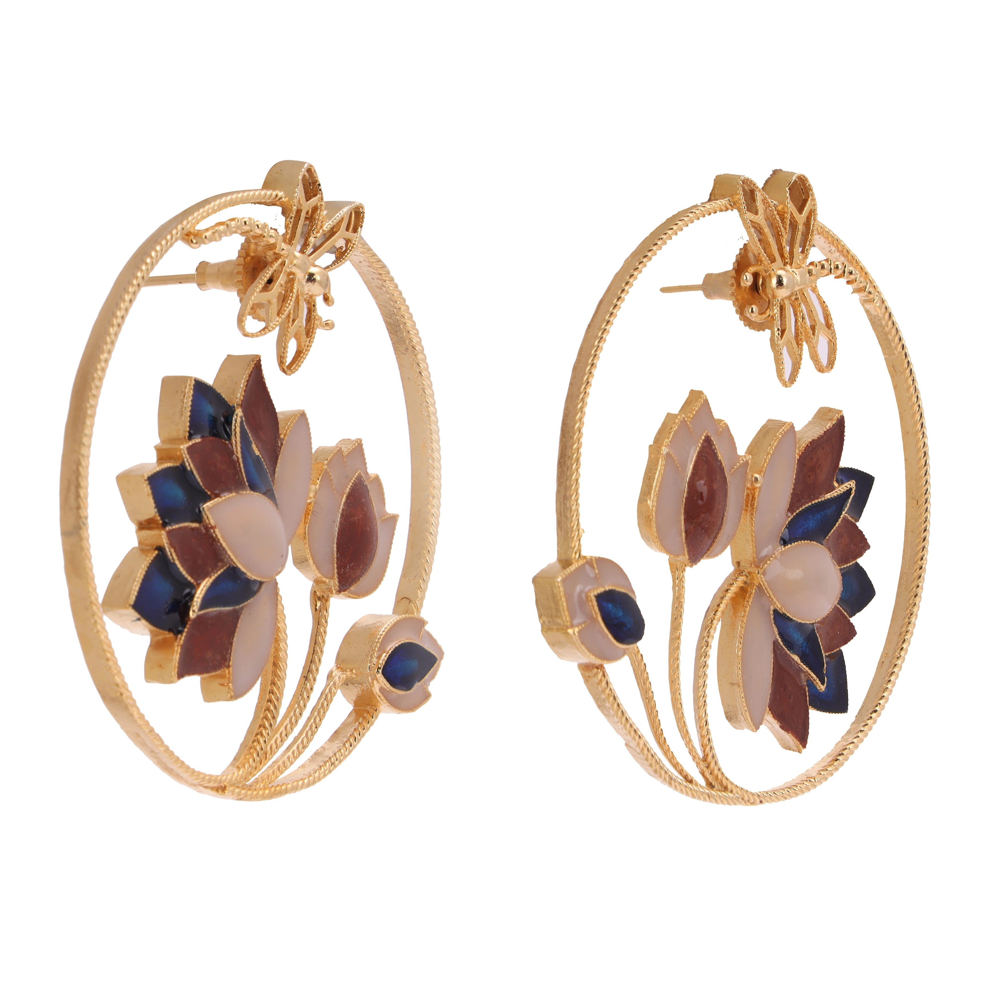 Artisinal Rustic Enameled Earrings