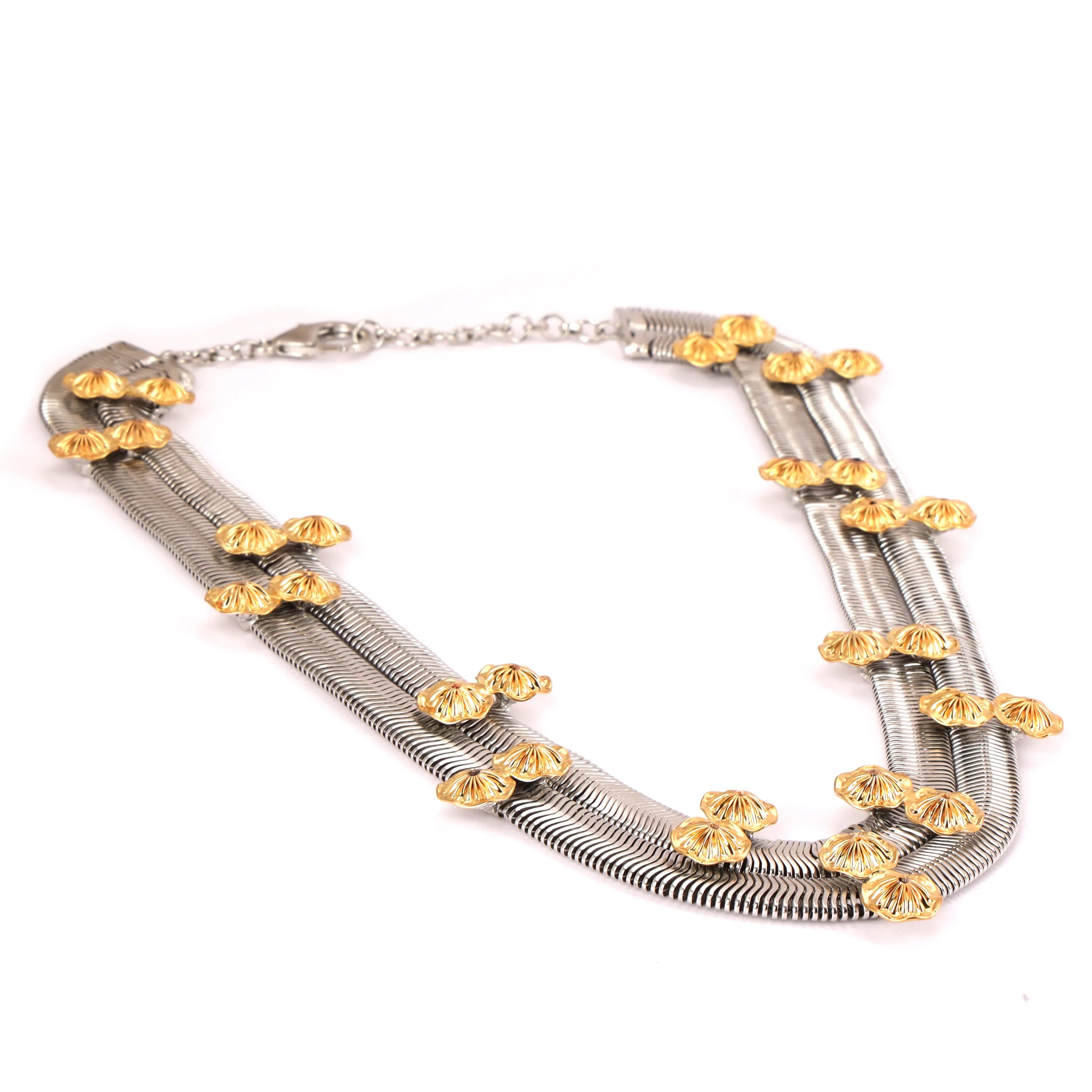 TROPIC AFFAIR SILVER AND GOLD NECKLACE