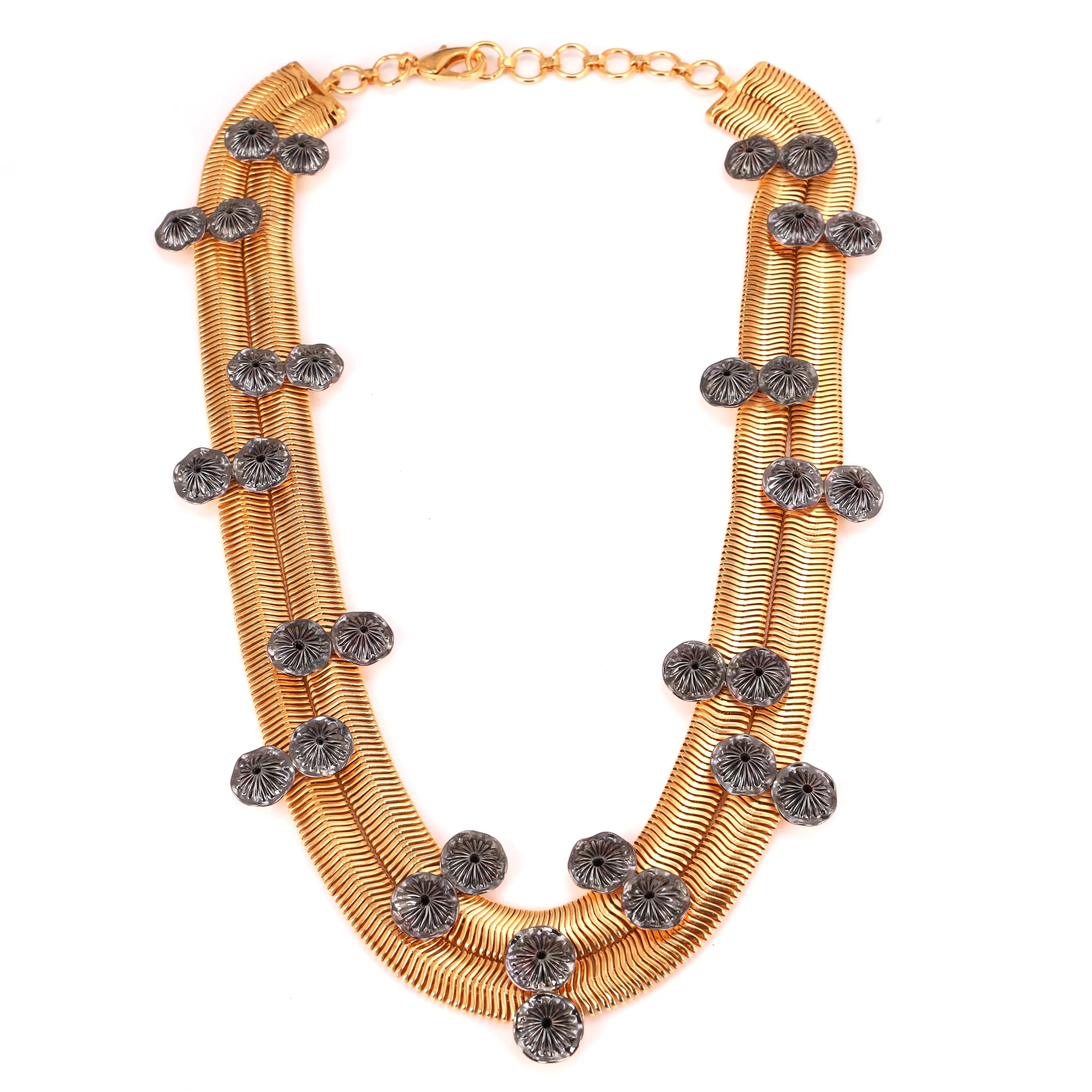 TROPIC AFFAIR GOLD AND BLACK NECKPIECE