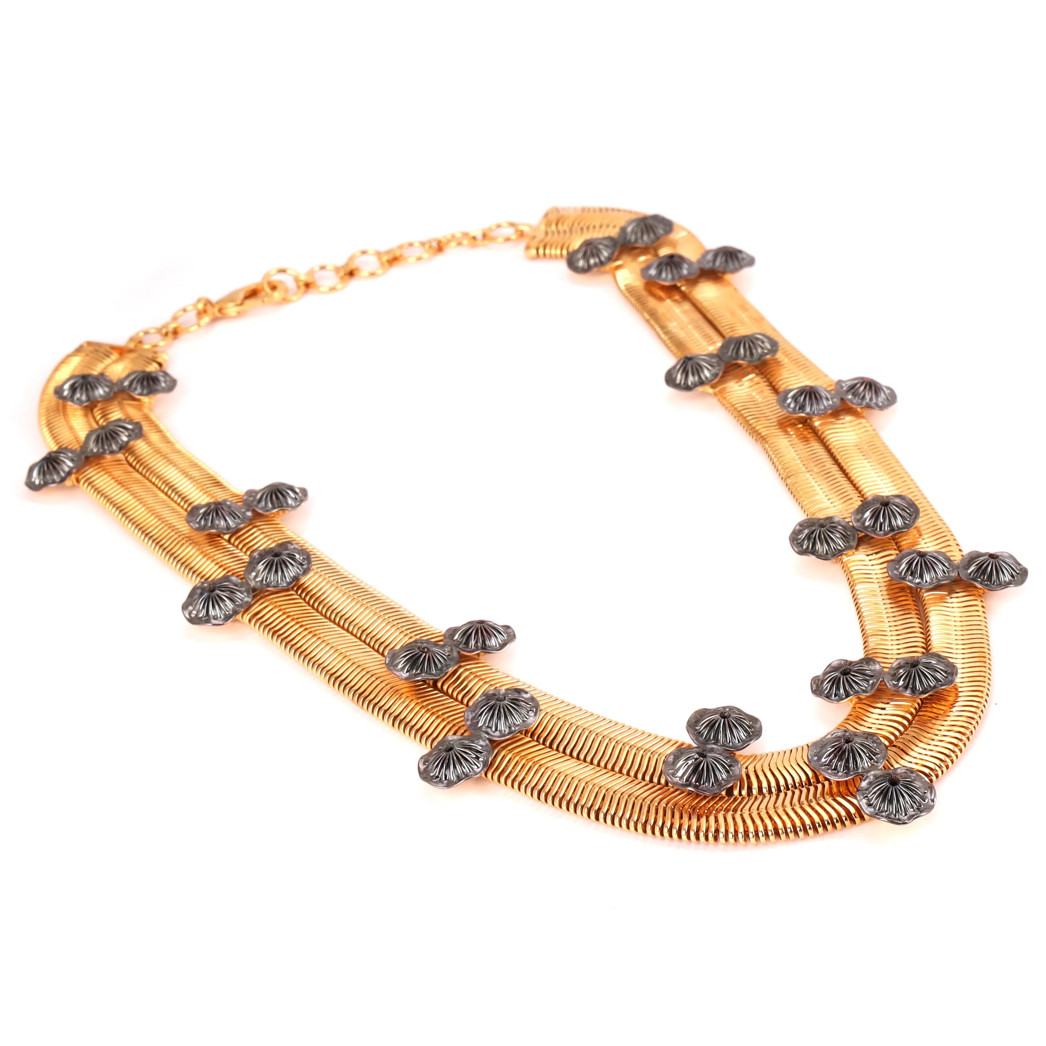 TROPIC AFFAIR GOLD AND BLACK NECKPIECE