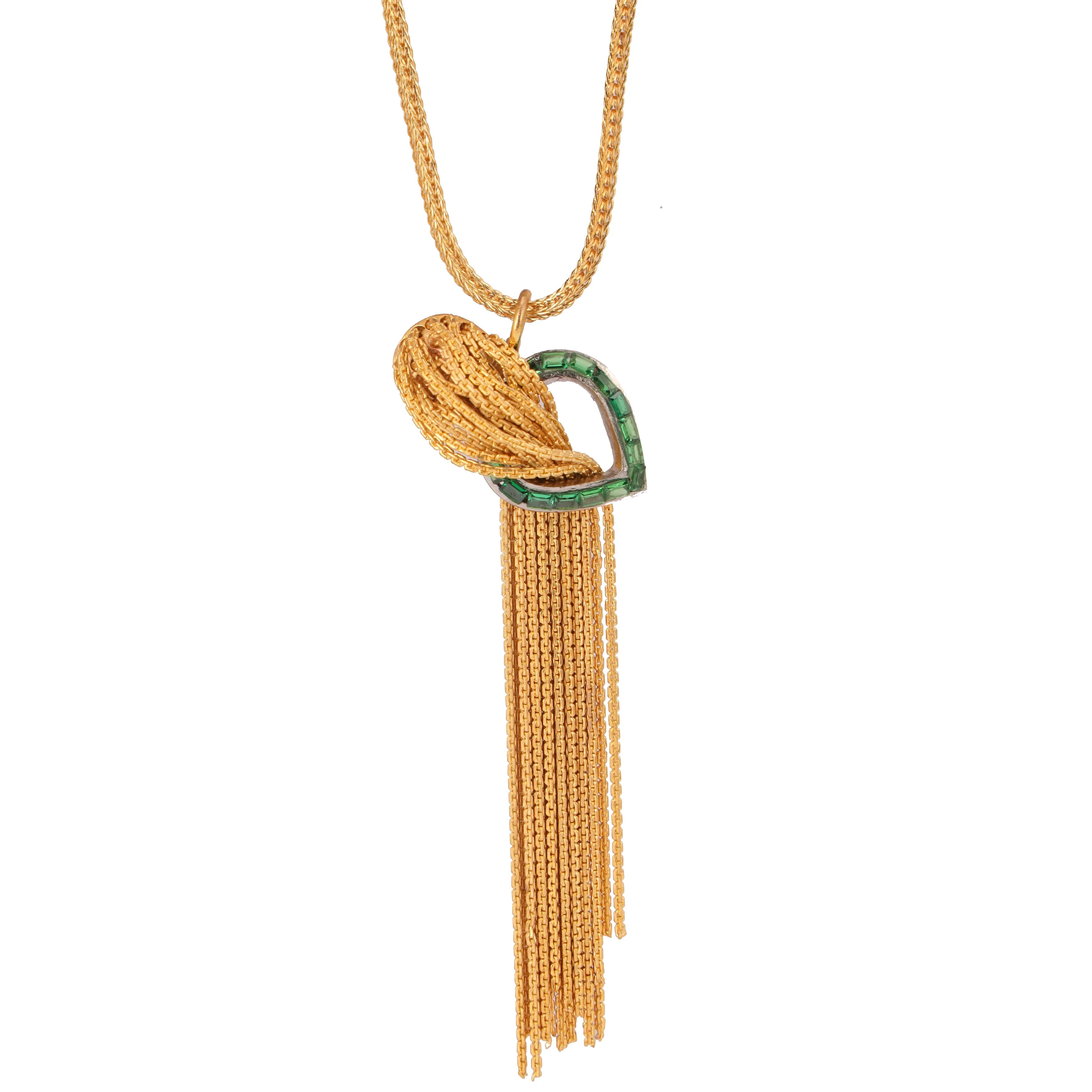 Golden Cascade Green Neckpiece
