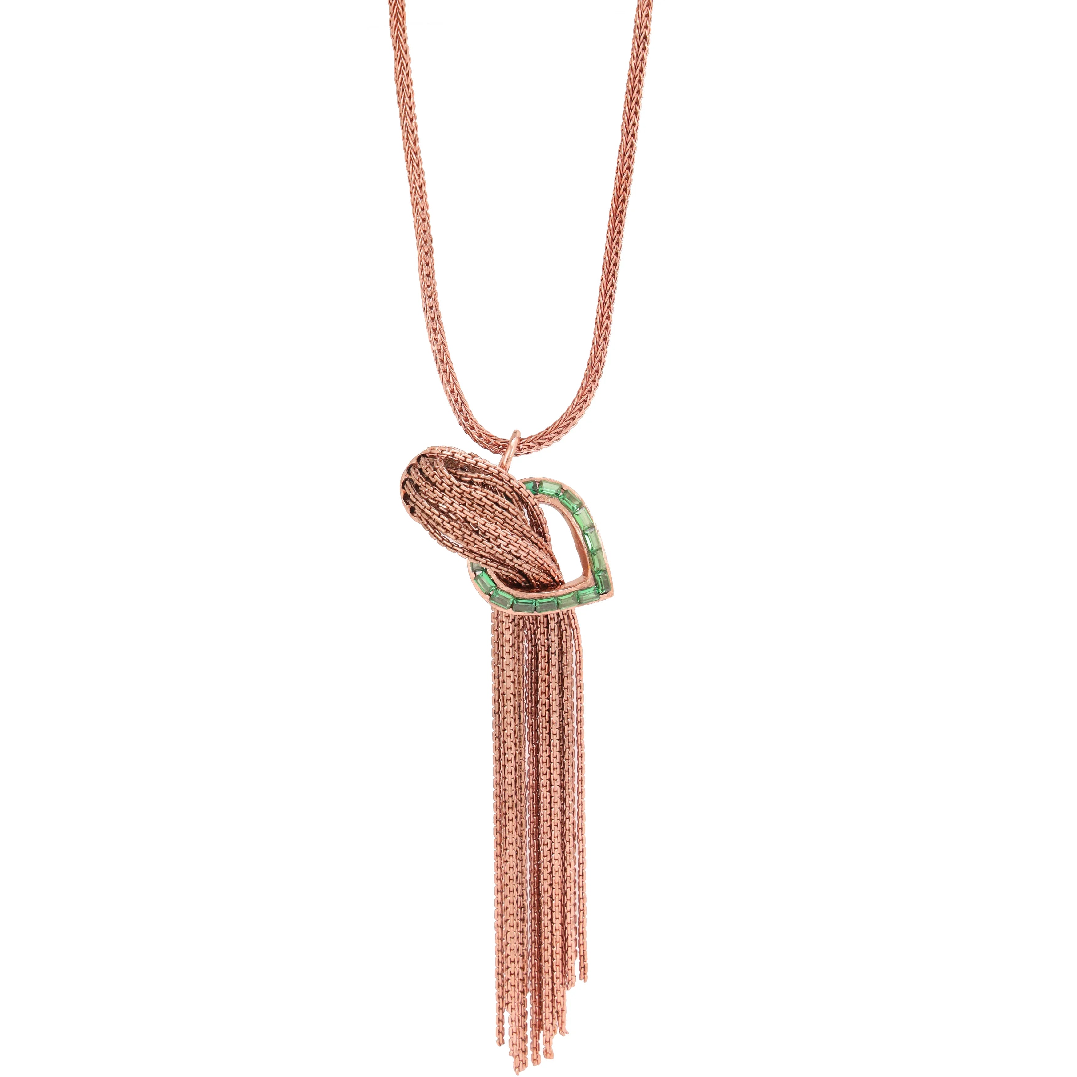 Rosegold Cascade Green Neckpiece