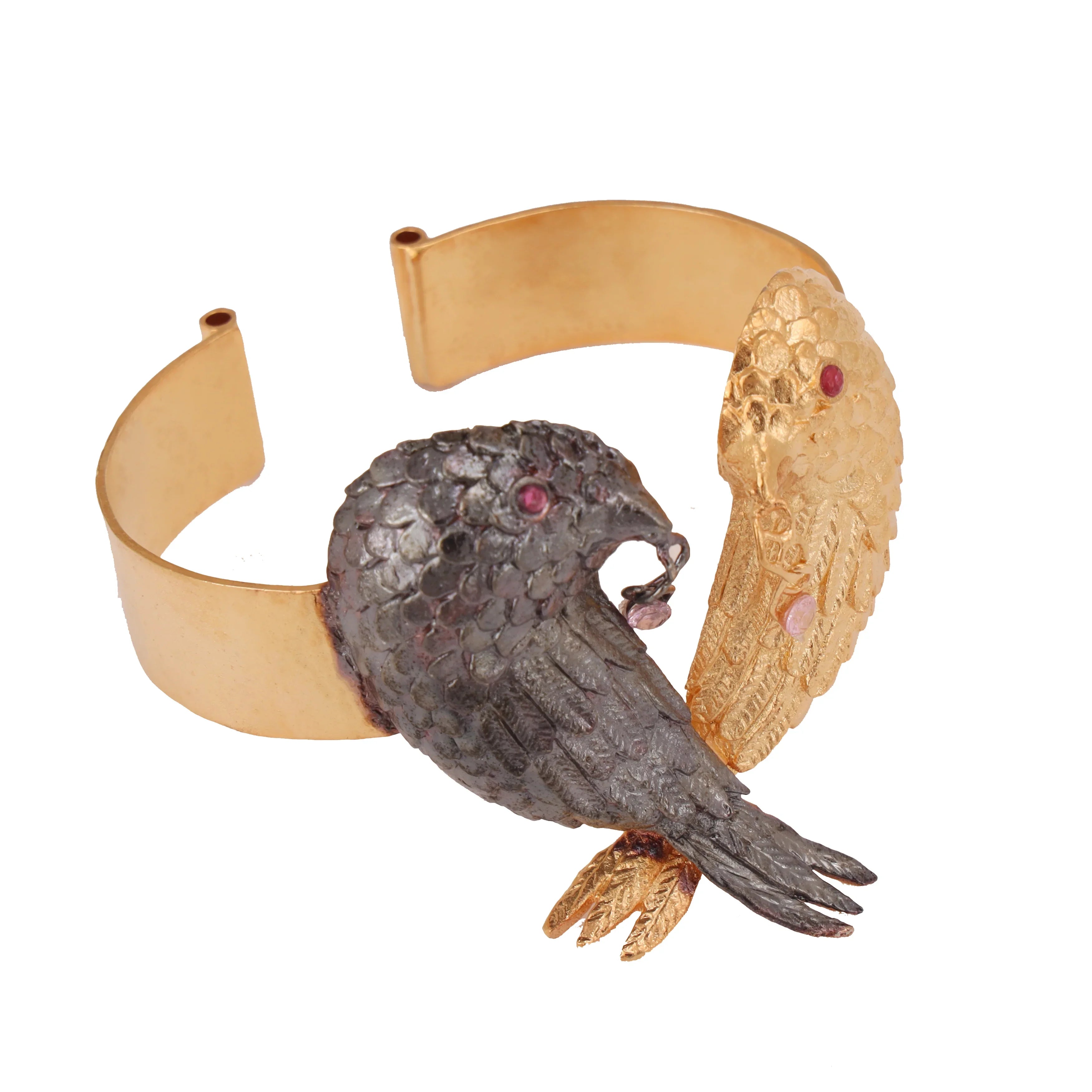 Black Love Gold Plated Bird Bracelet