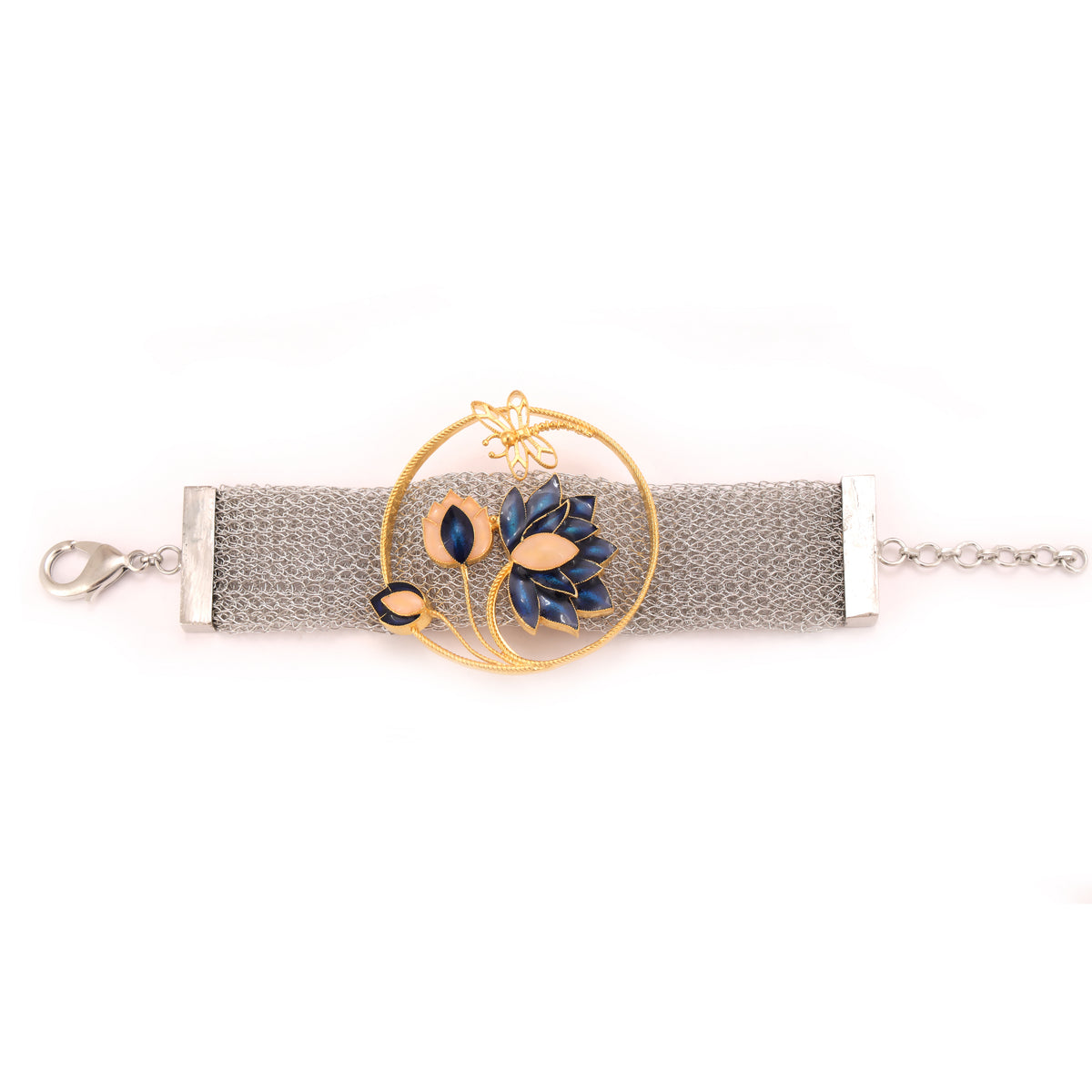 Beau's Mesh Handcrafted Silver Bracelet - styled bracelet shot