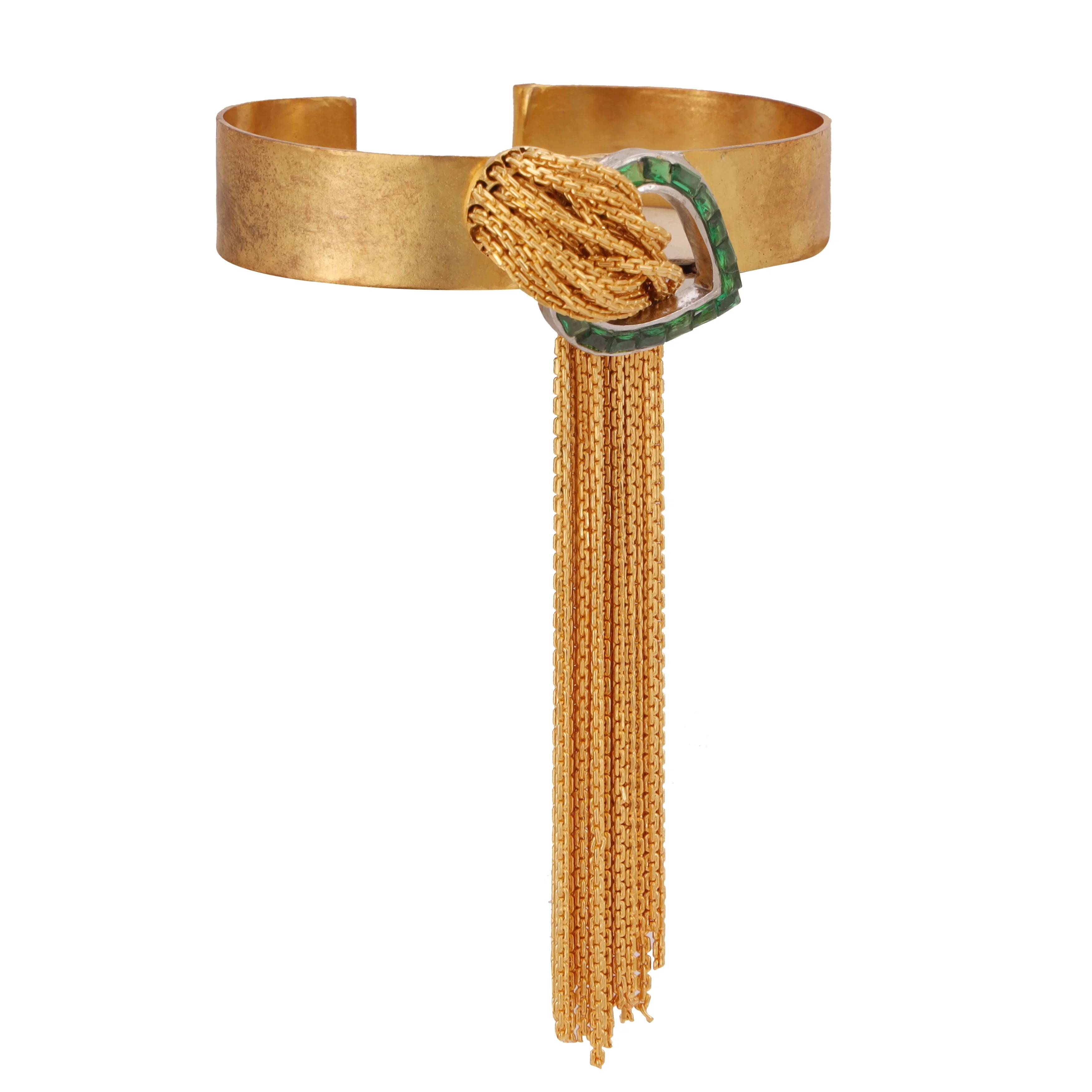 Golden Cascade Green Bracelet