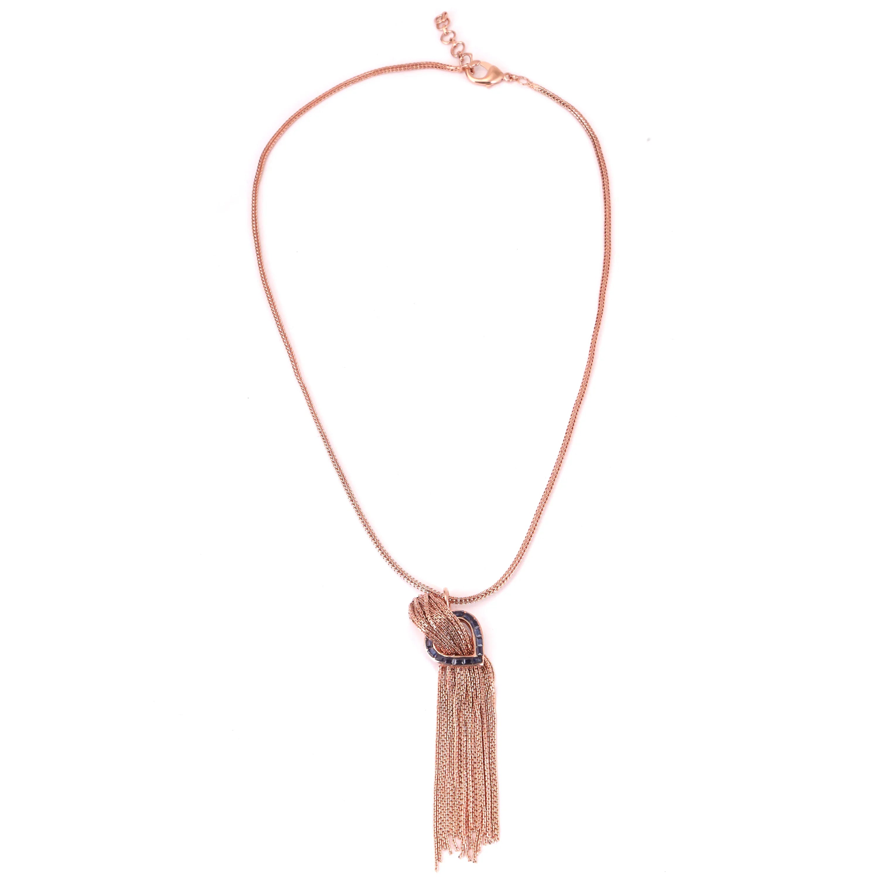 Rosegold Cascade Neckpiece Blue