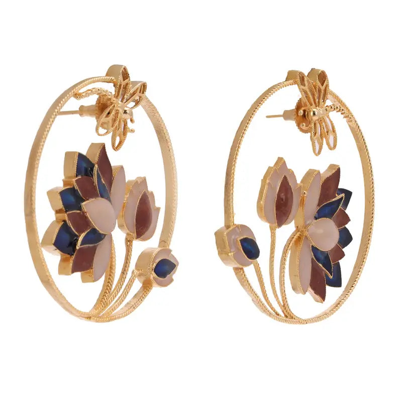 Artisinal Rustic Enameled Earrings