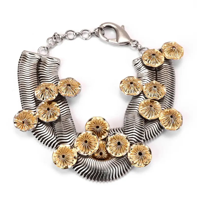 CORAL SILVER ORNATE BRACELET