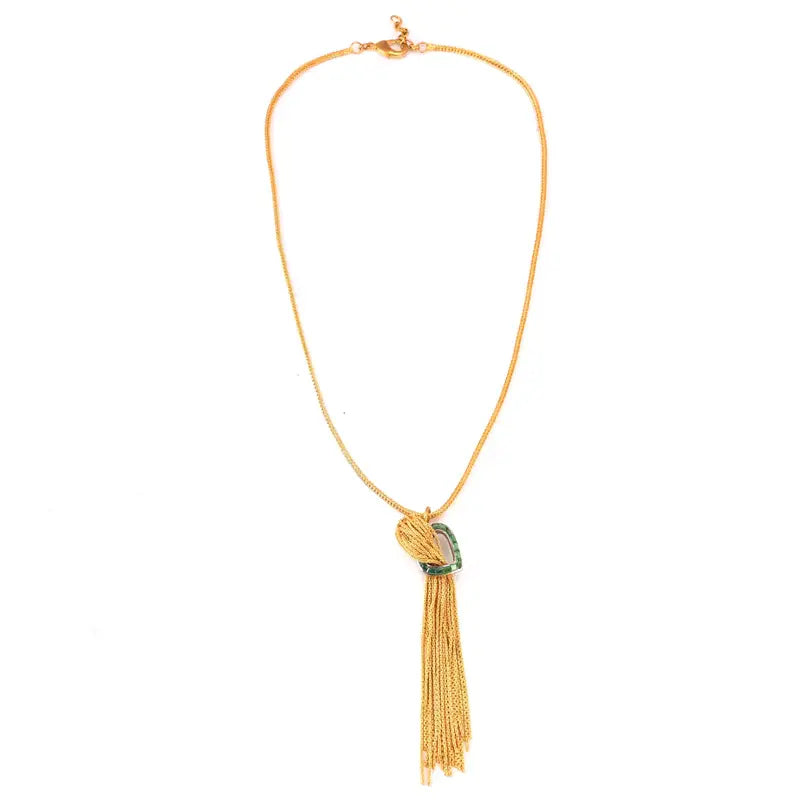 Golden Cascade Green Neckpiece