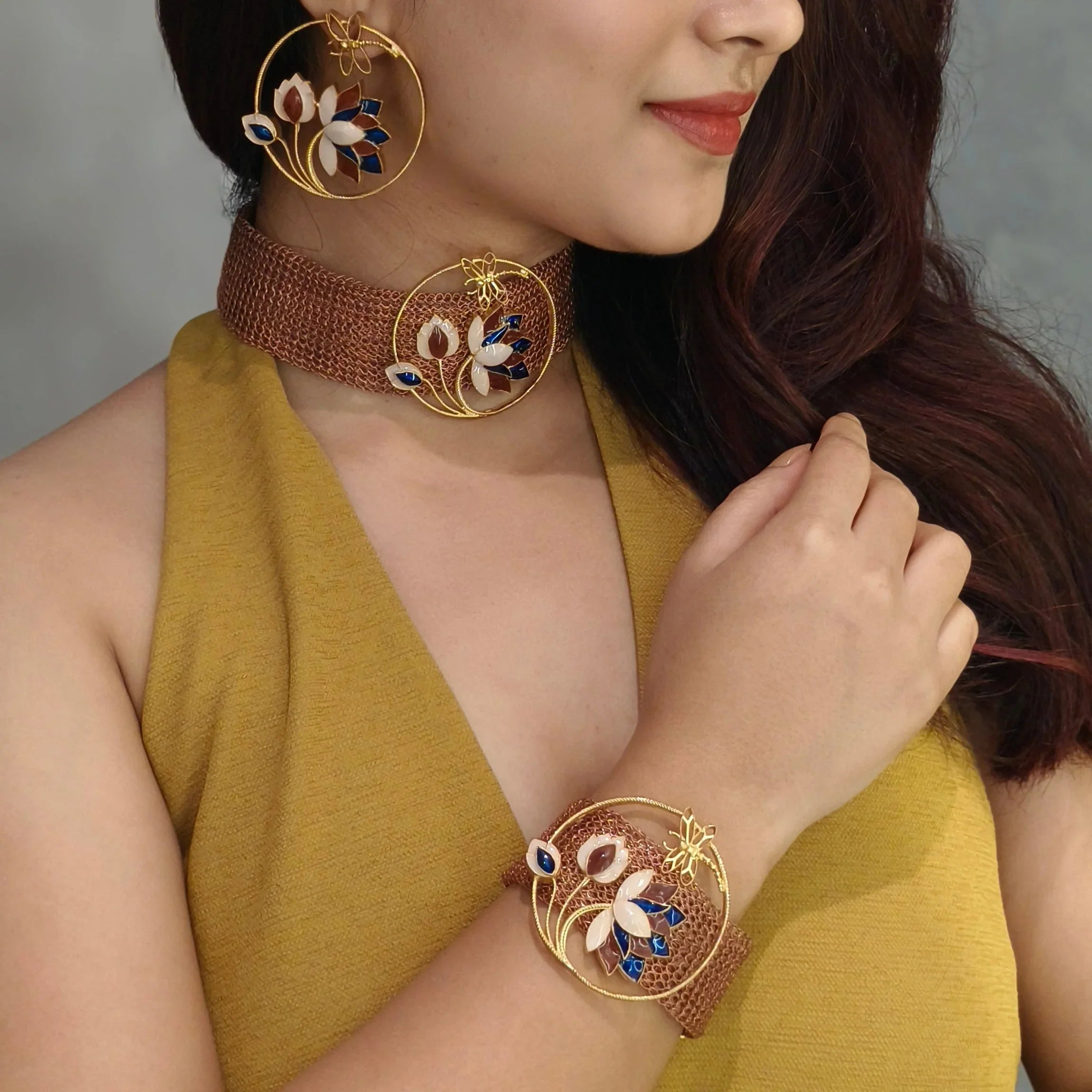 Rustic Weave Lotus Bracelet