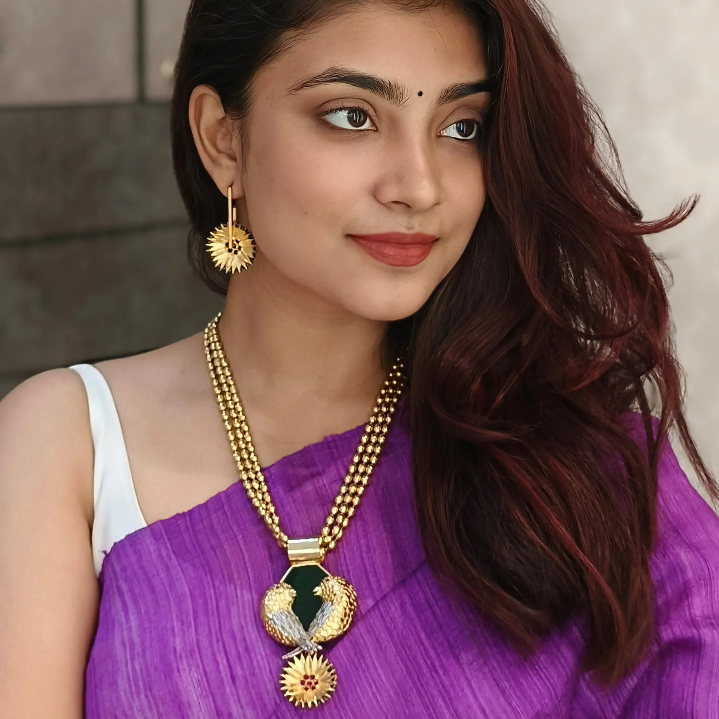 Engraved Musings Gold Plated Necklace