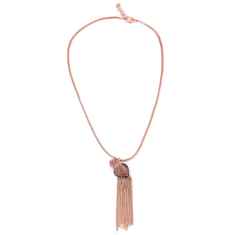 Rosegold Cascade Neckpiece Blue