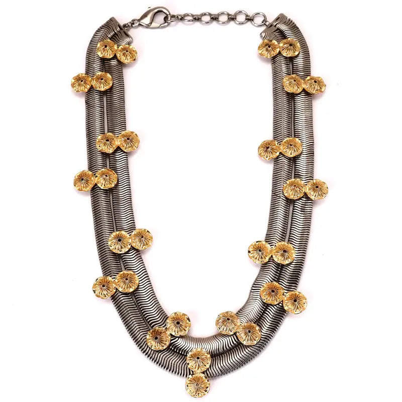 TROPIC AFFAIR BLACK AND GOLD NECKLACE