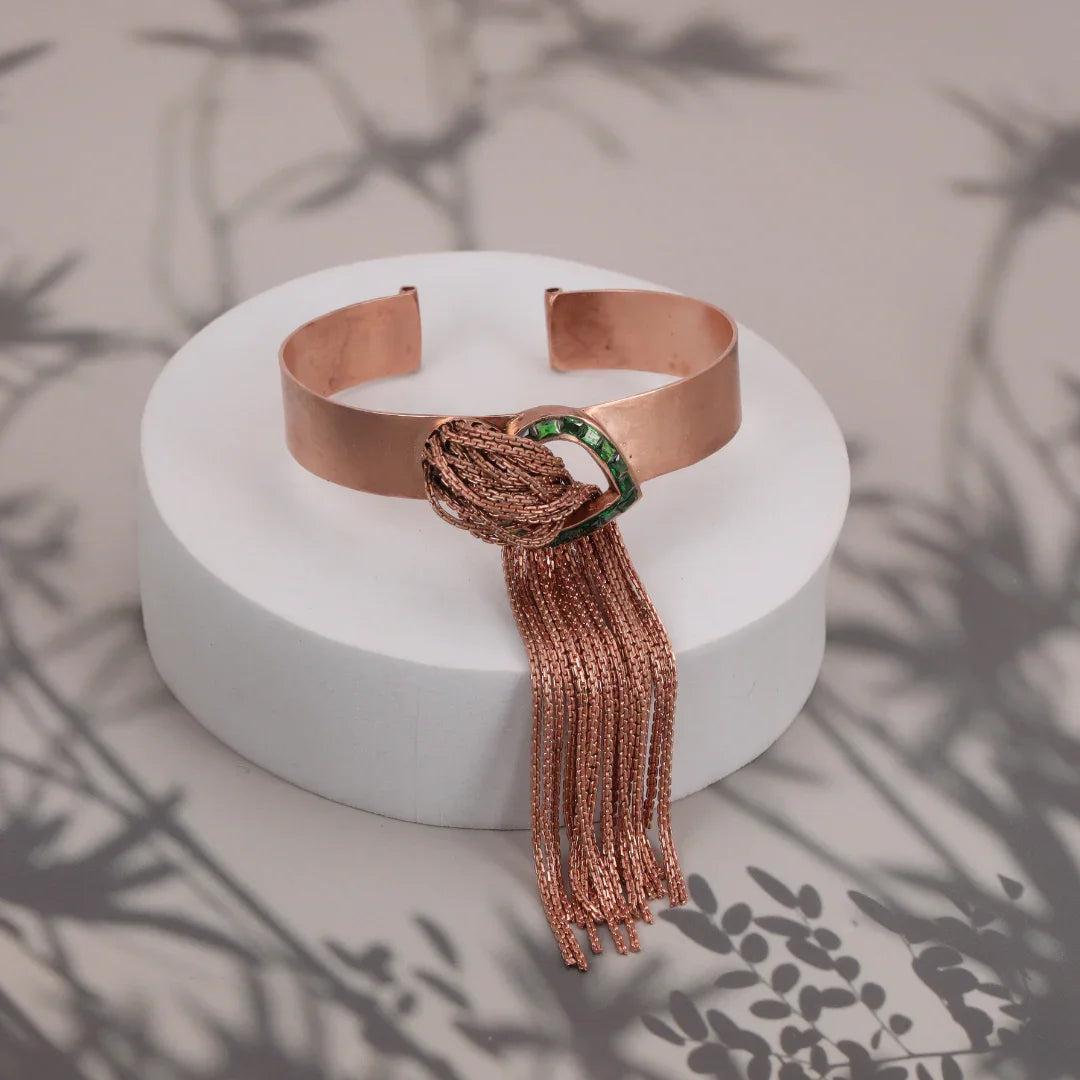 Rosegold Cascade Green Bracelet