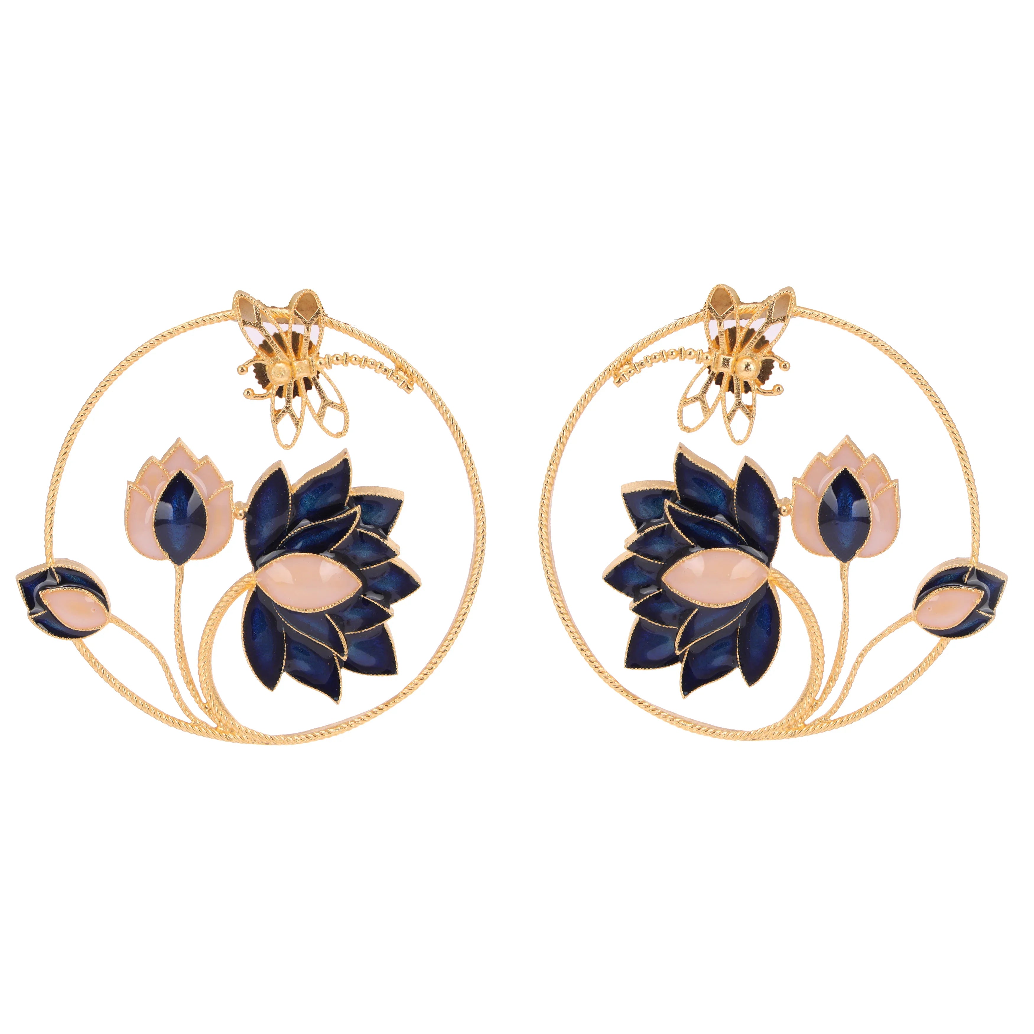 Ethereal Midnight Enameled Earrings