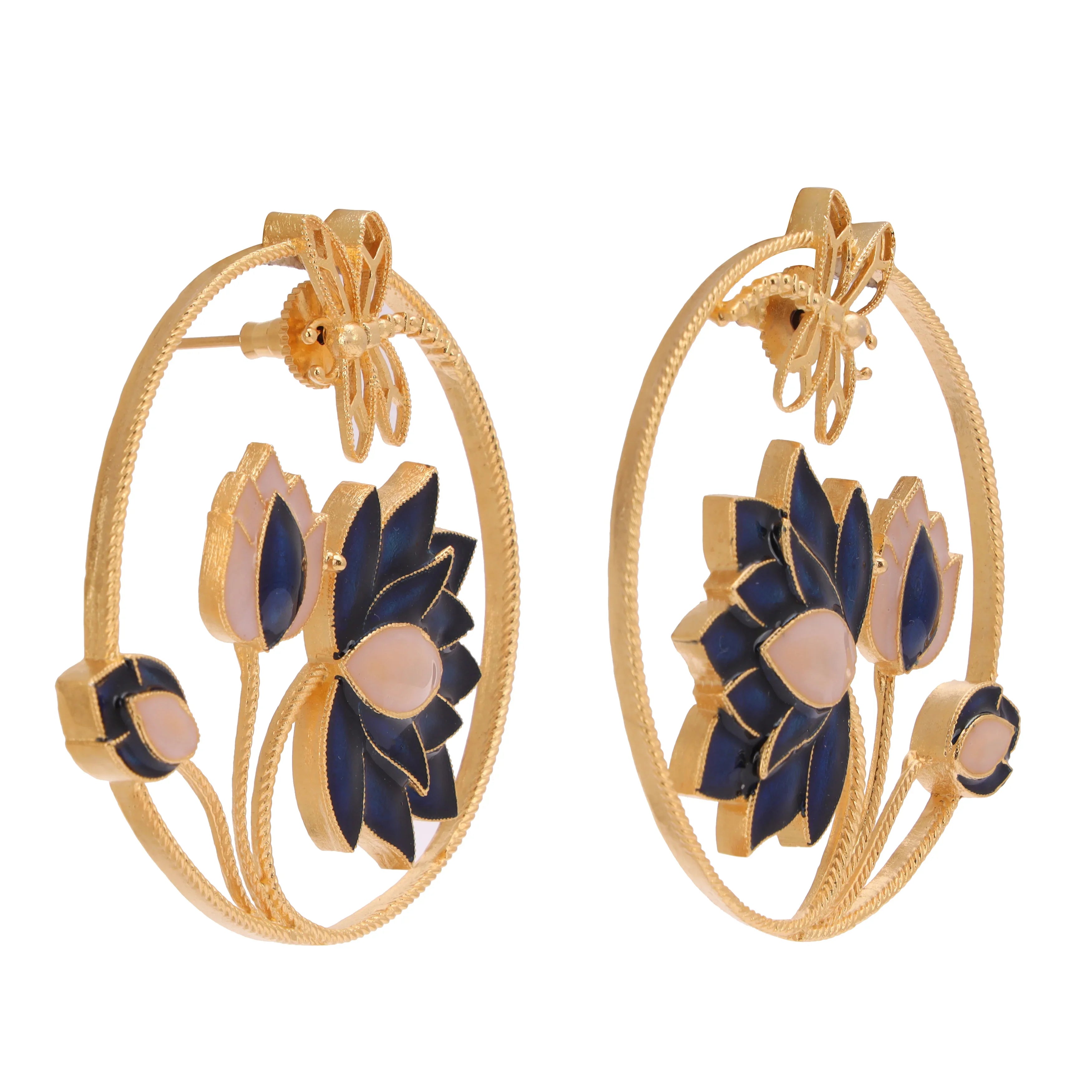 Ethereal Midnight Enameled Earrings