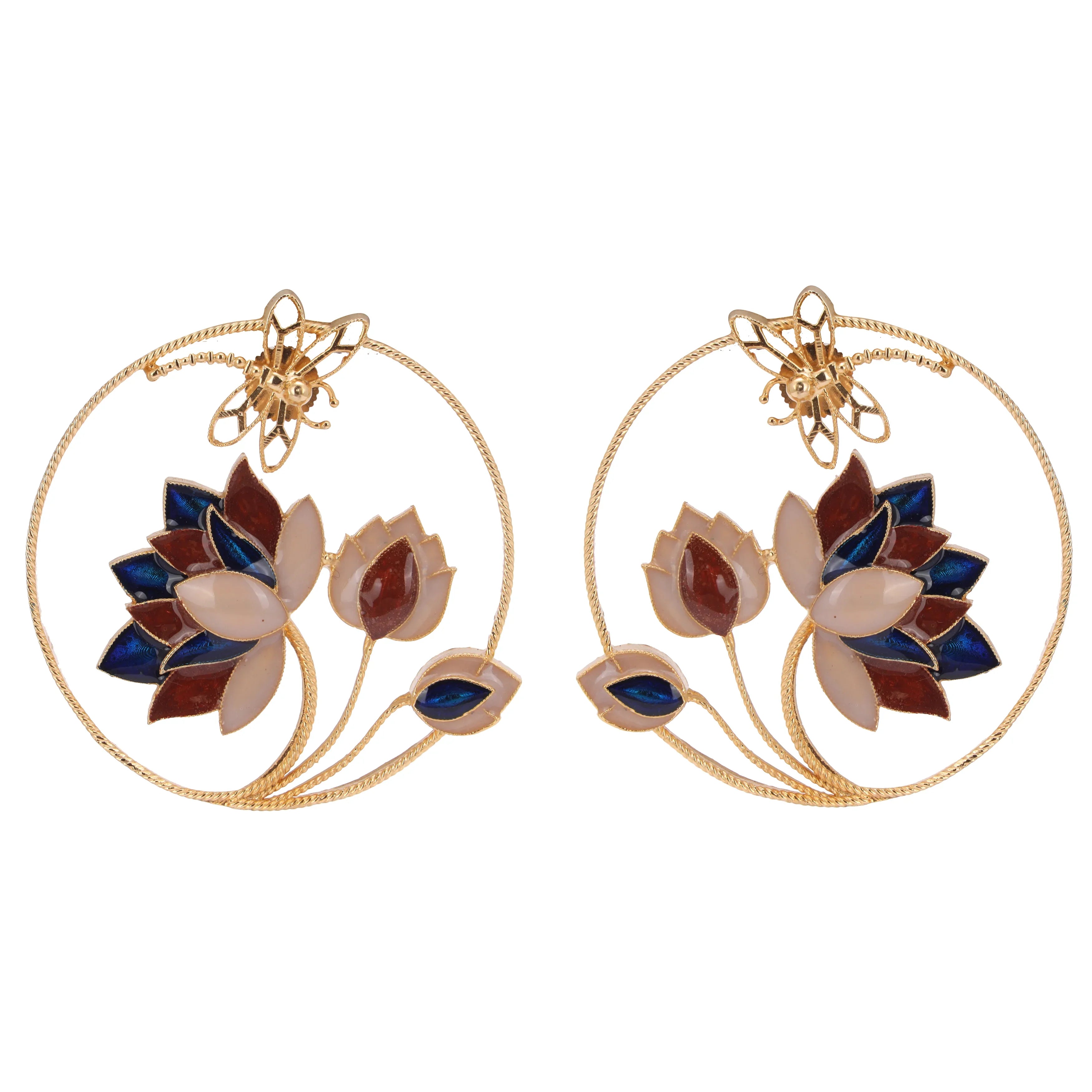 Artisinal Rustic Enameled Earrings