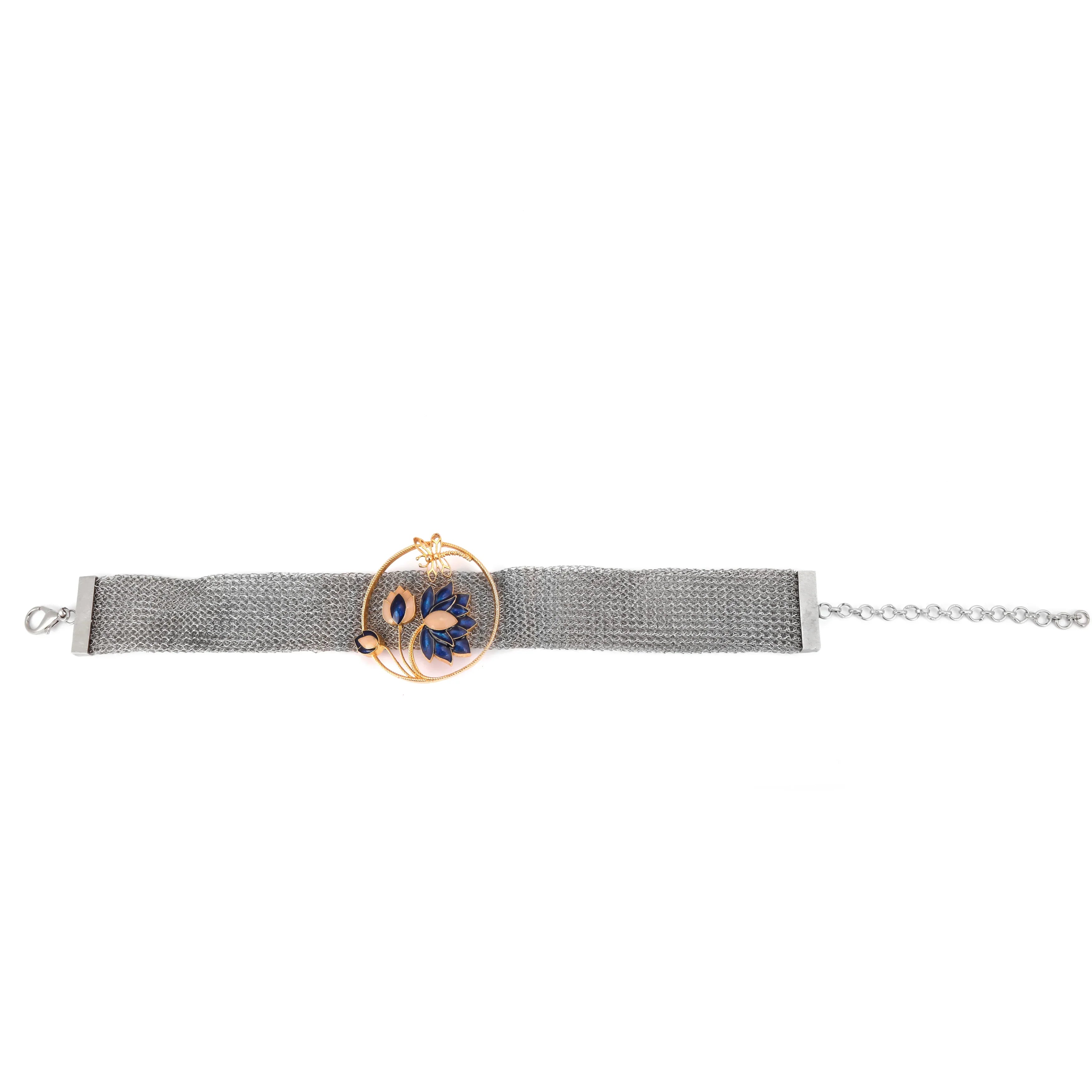 Ethereal Midnight Weave Lotus Handcrafted Choker