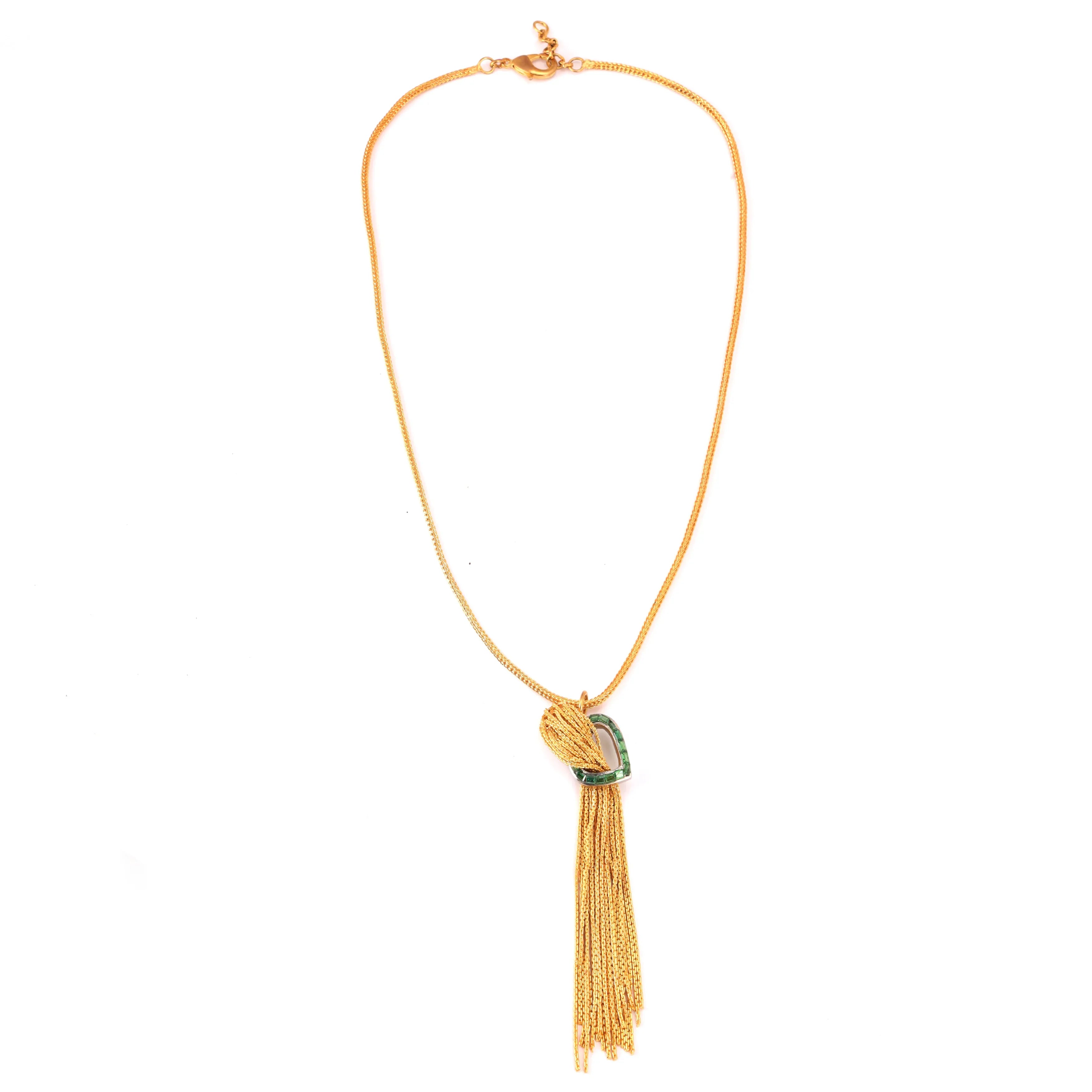 Golden Cascade Green Neckpiece