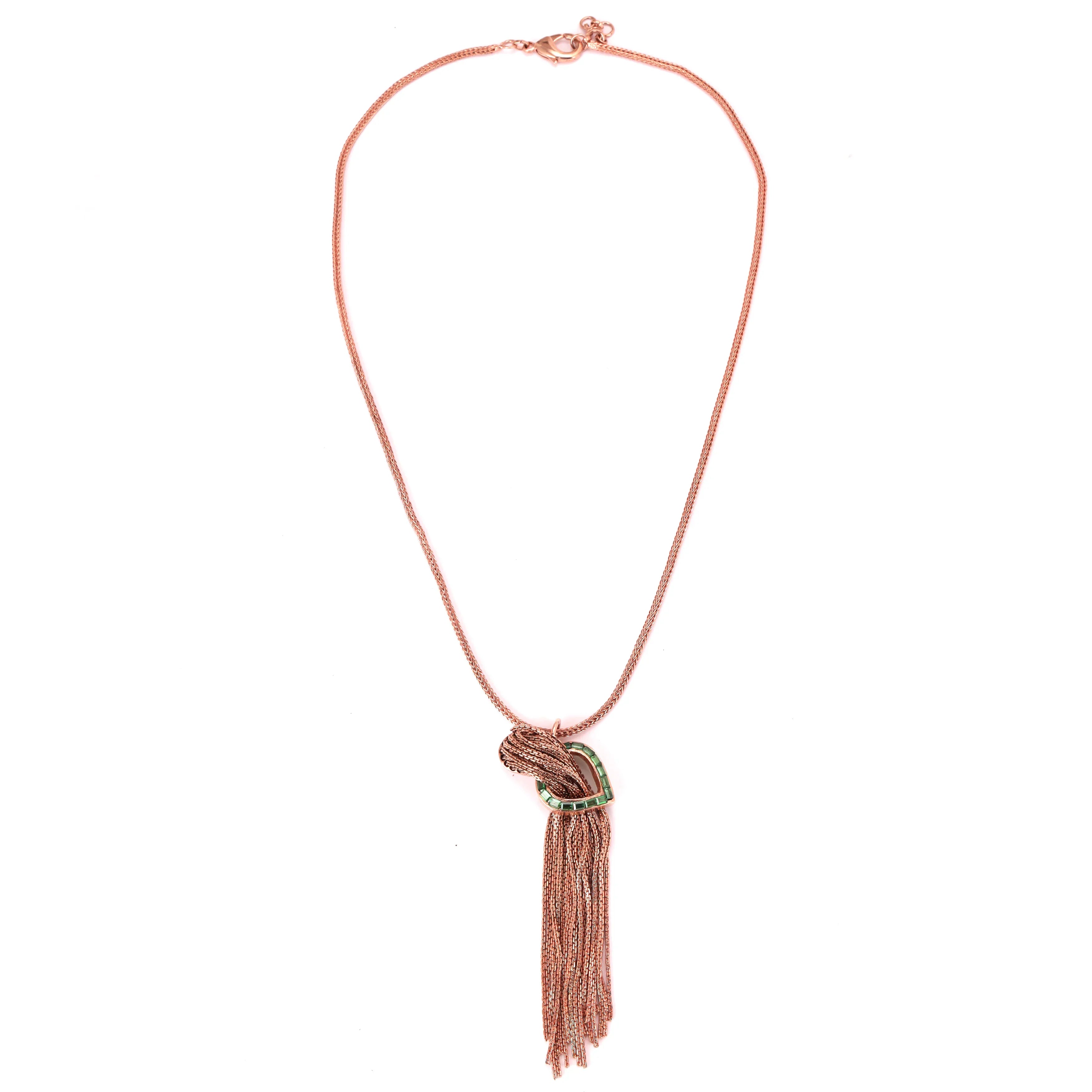 Rosegold Cascade Green Neckpiece