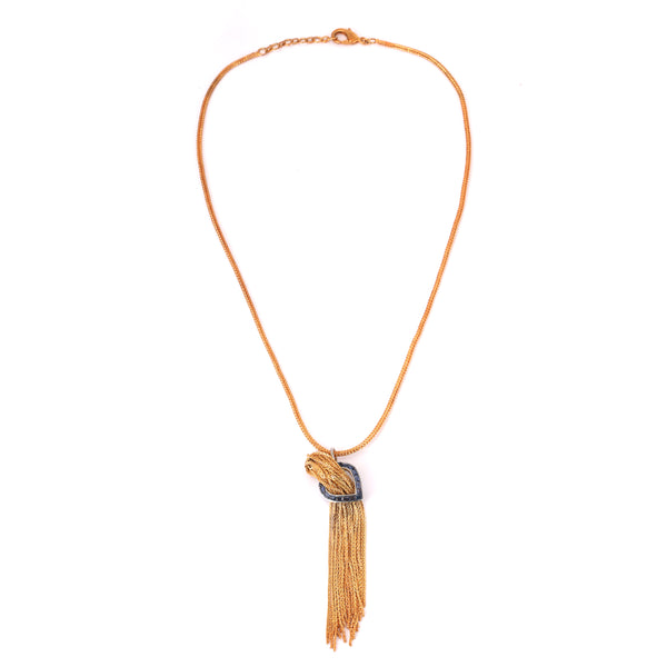 Golden Cascade Neckpiece (Blue)