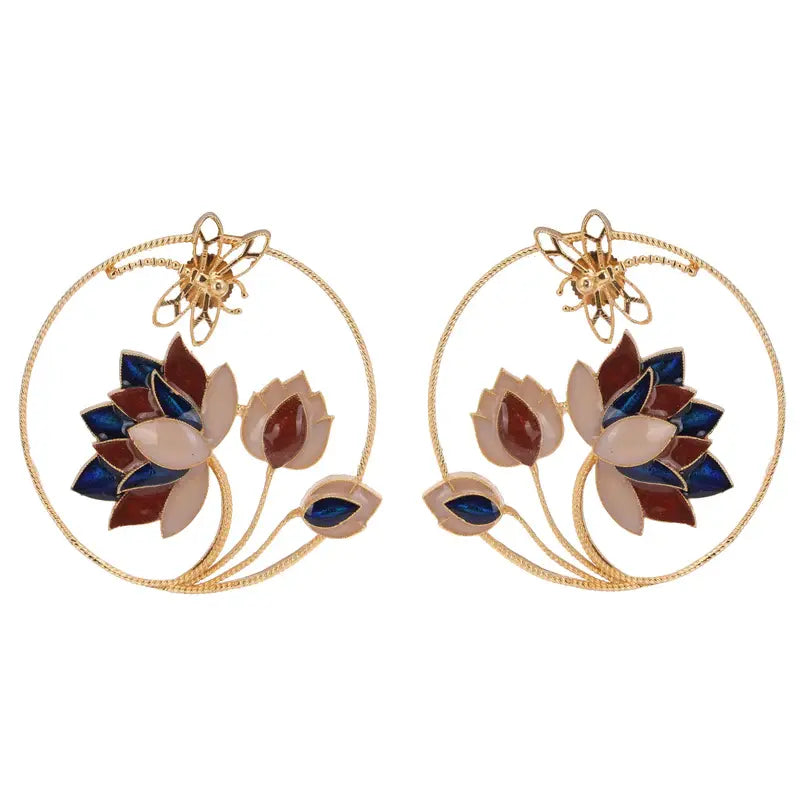Artisinal Rustic Enameled Earrings