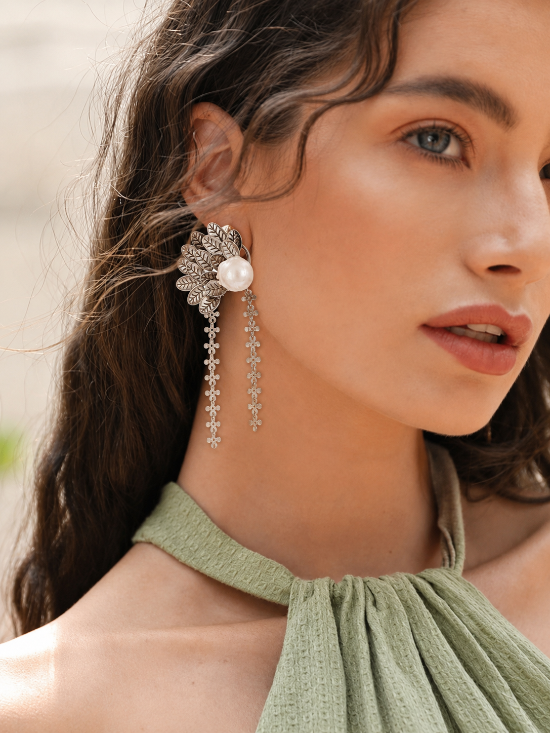 Baroque Beauty Silver Earrings