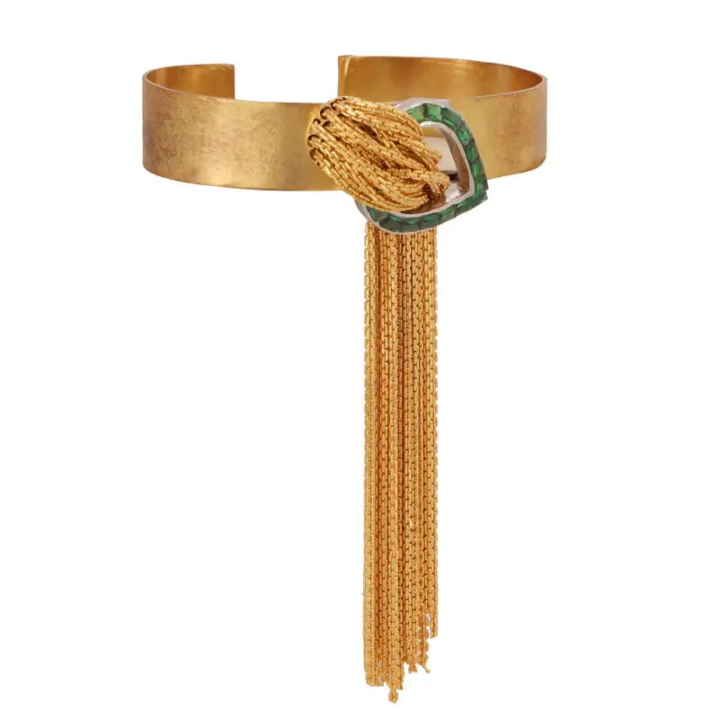 Golden Cascade Green Bracelet