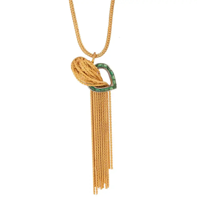Golden Cascade Green Neckpiece