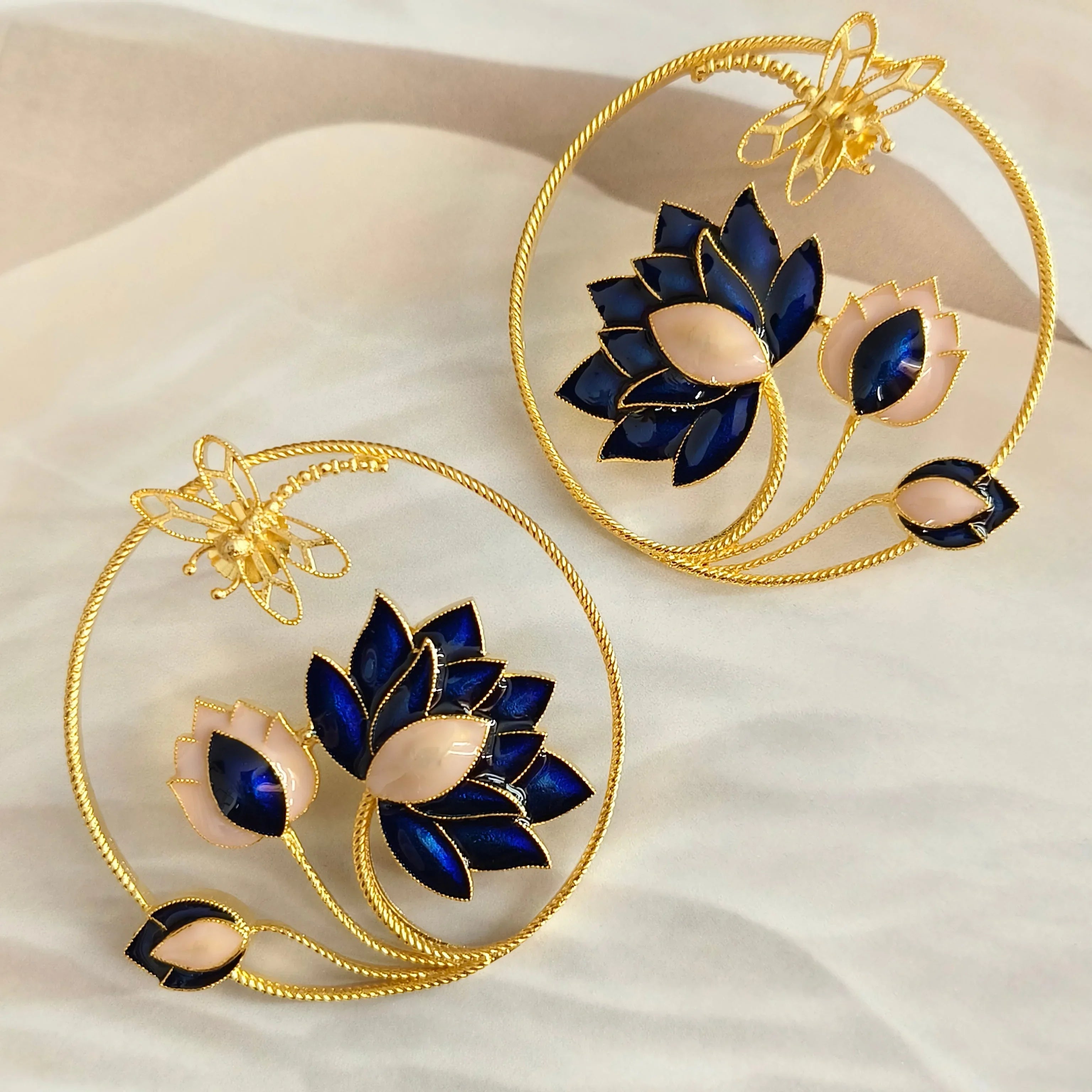 Ethereal Midnight Enameled Earrings