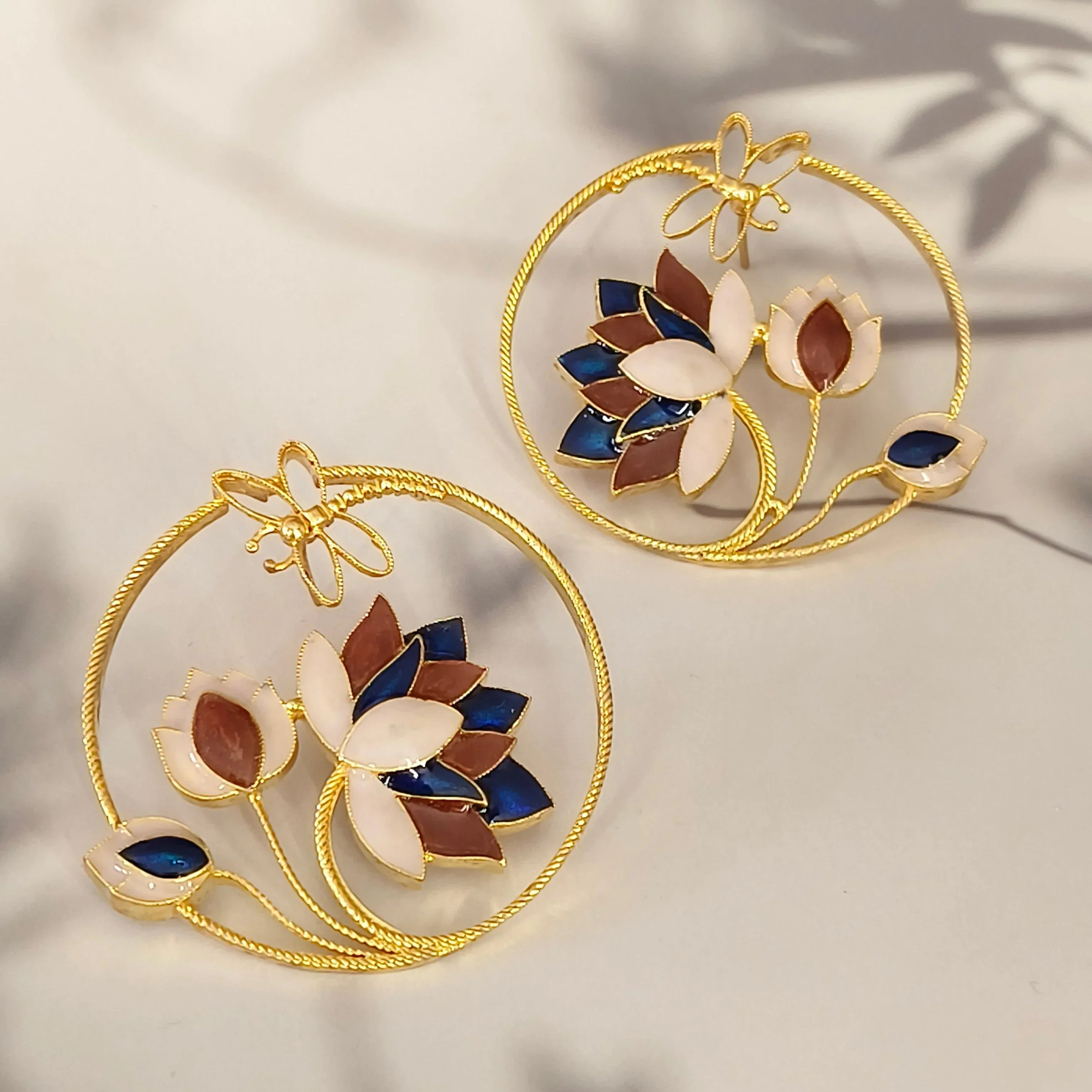 Artisinal Rustic Enameled Earrings