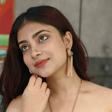 Rosegold Cascade Green Earrings