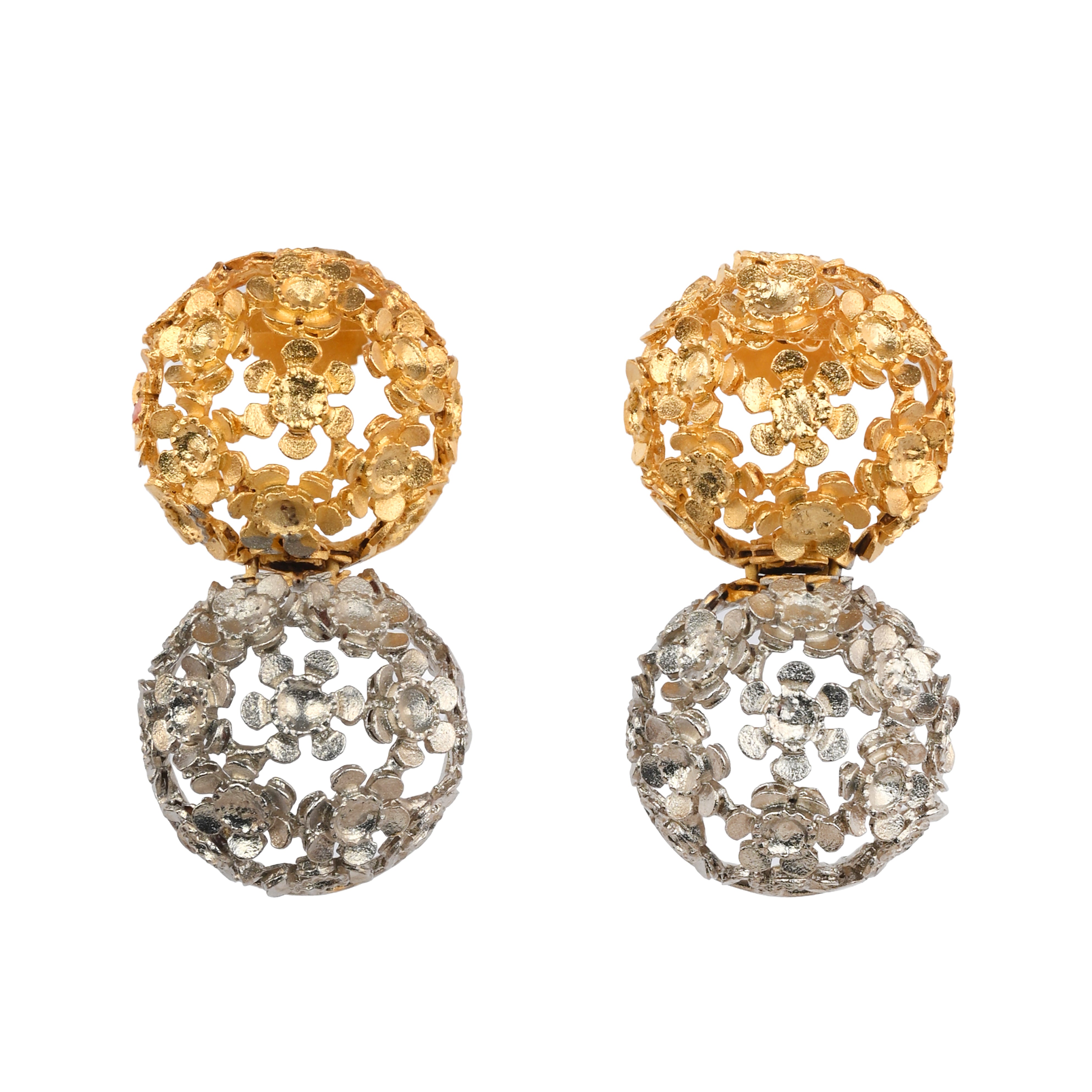 Gold Silver Sitara Earrings