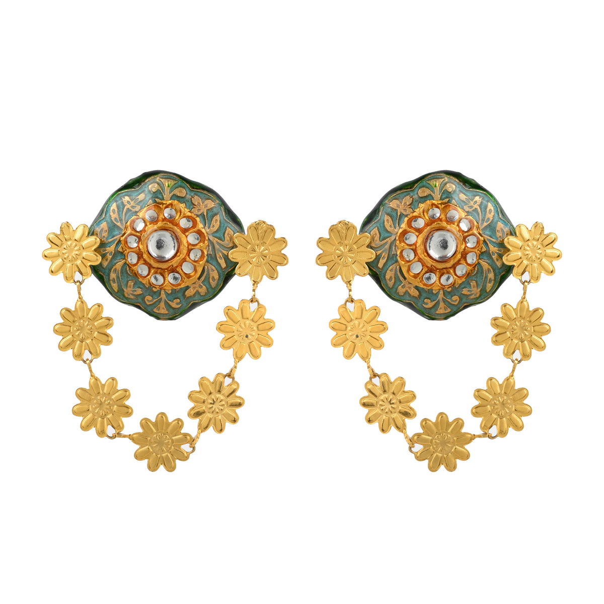 Rani Bagh Earrings – meenakari kundan statement earrings