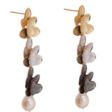 Three leaf Pearl Earring