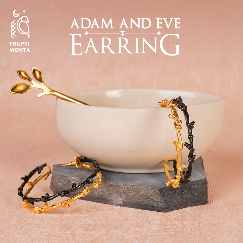 Adam and Eve Gold Plated Earrings