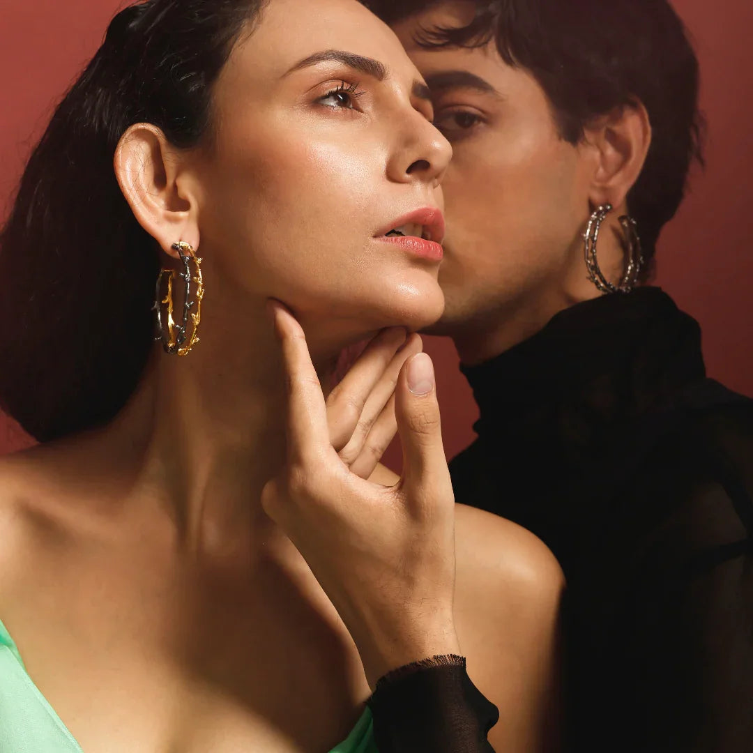 Adam And Eve Gold Earrings