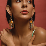 Caged Fantasies Gold Plated Earrings