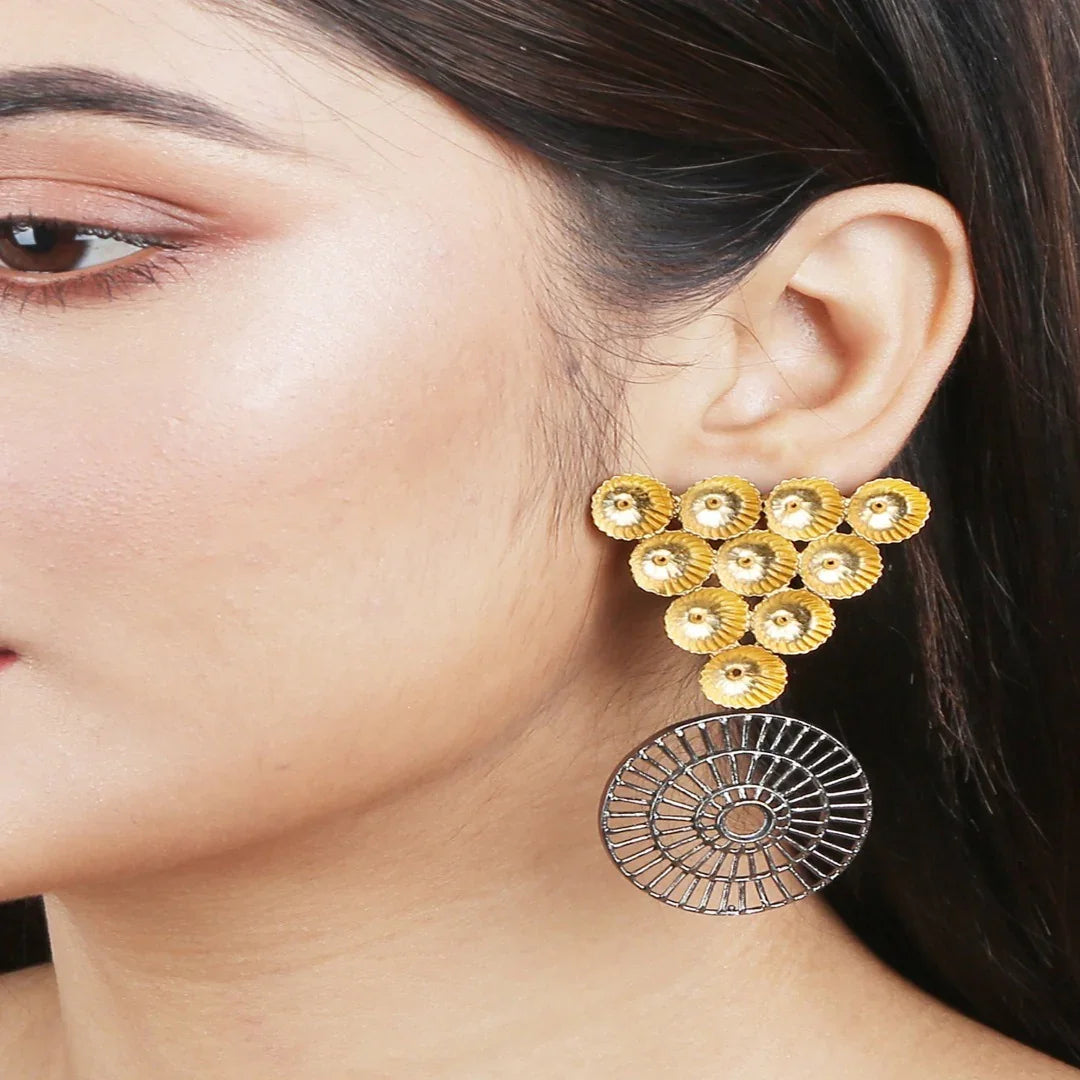 Multi Shaped Party Pop Gold Earrings