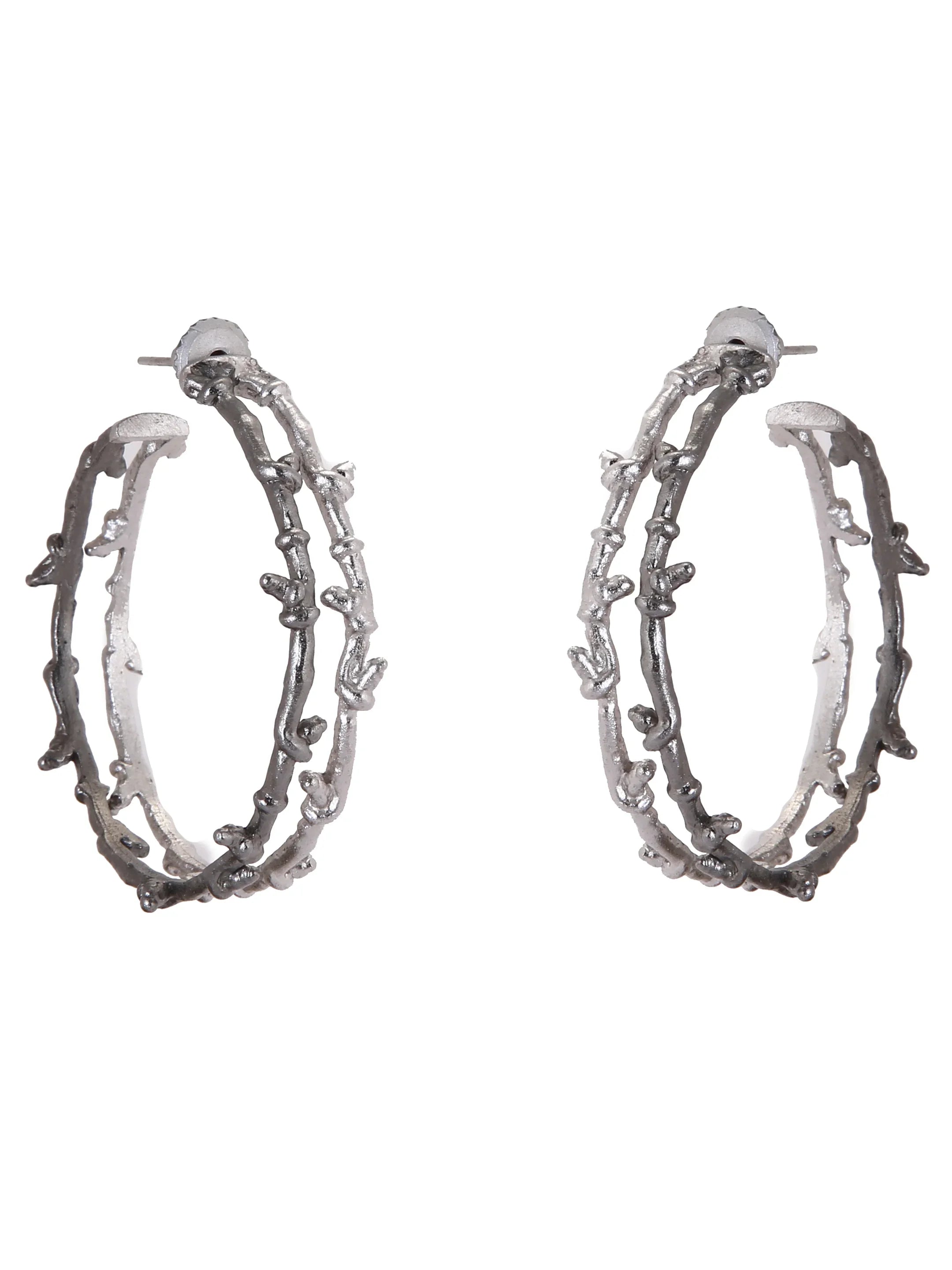 Adam And Eve Silver Earrings