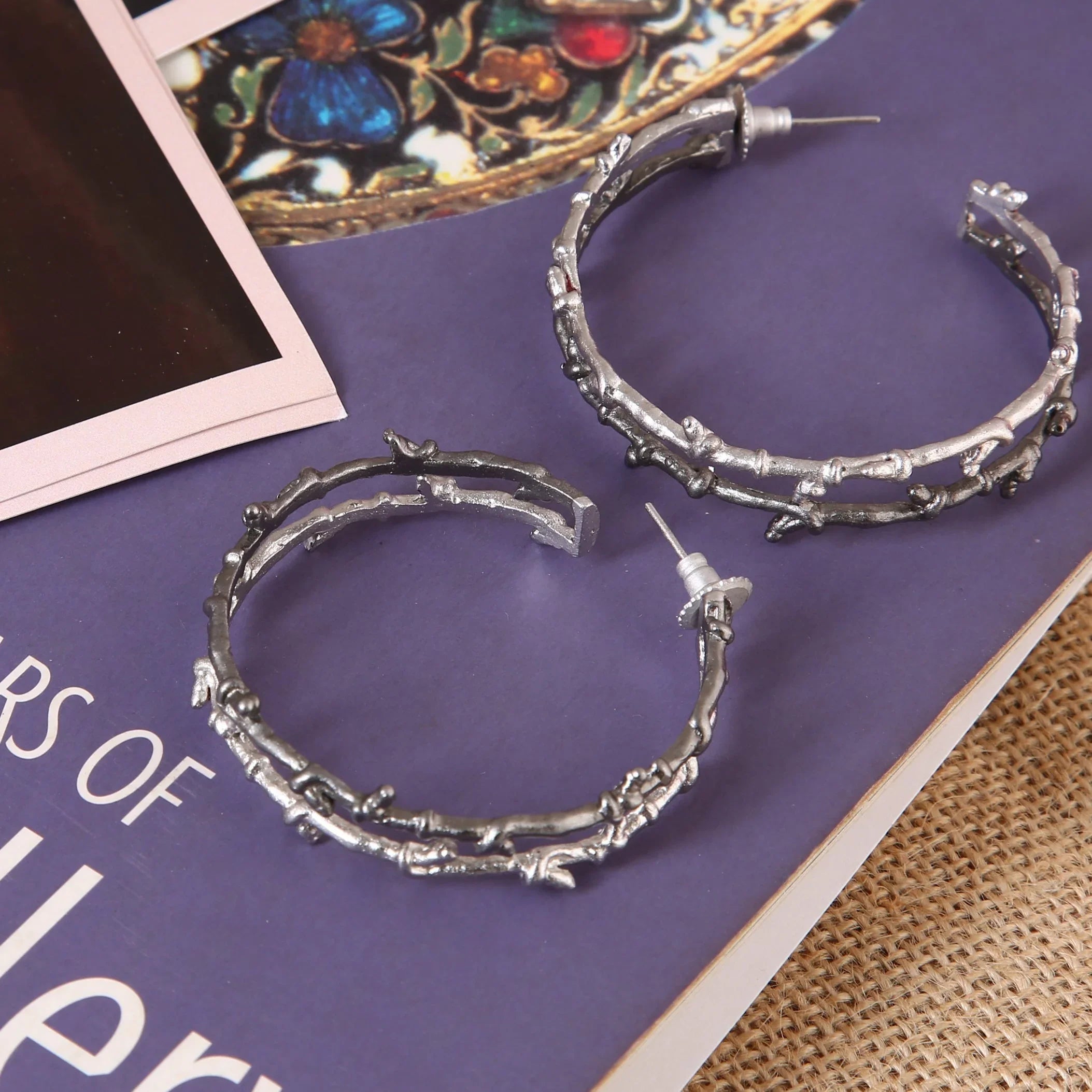 Adam And Eve Silver Earrings