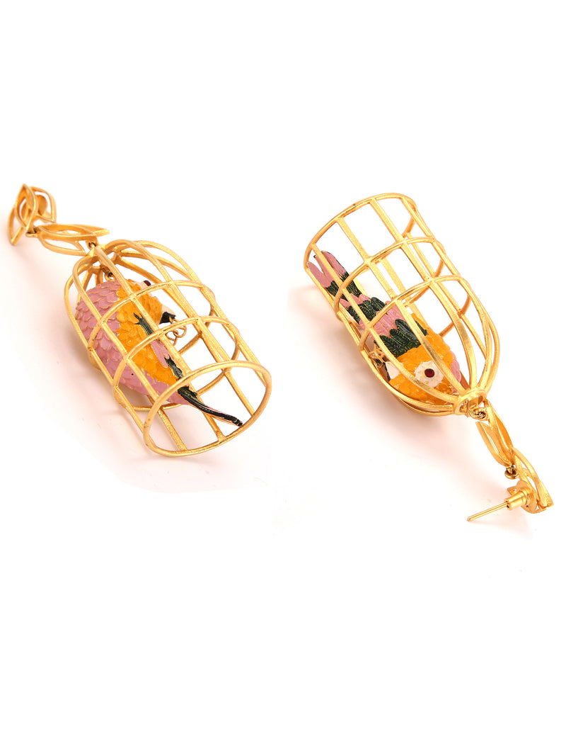 Caged Fantasies Gold Plated Earrings